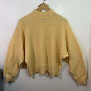 Rafaella Angora Fuzzy Lambswool Vintage Sweater Mock Neck 80s Soft Hong Kong L